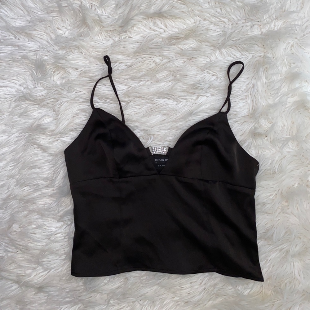 Urban Outfitters satin cami top with jewel